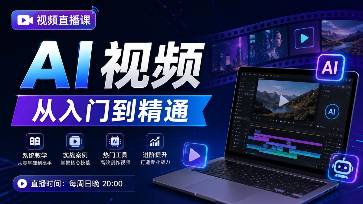 AI 视频从入门到精通课程封面